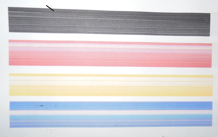 струйный принтер печатает полосами засохла печатающая головка
