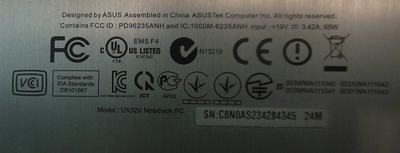 ремонт Asus UX32WD