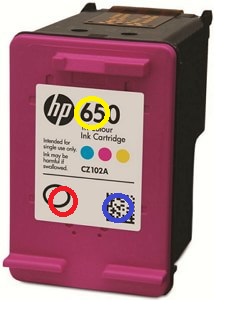 заправка цветного струйного картриджа HP с головкой