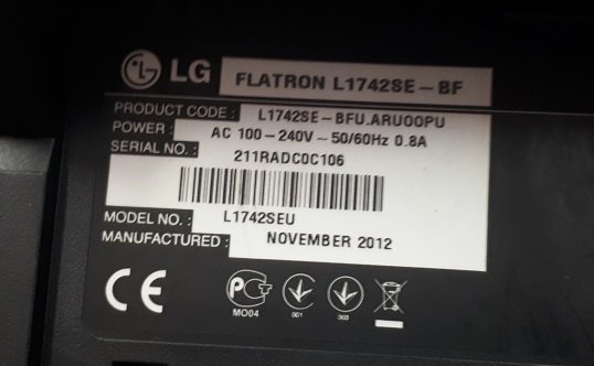 ремонт монитора LG Flatron L1743LE