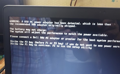 Ноутбук Dell медленно работает - предупреждение о малой мощности адаптера